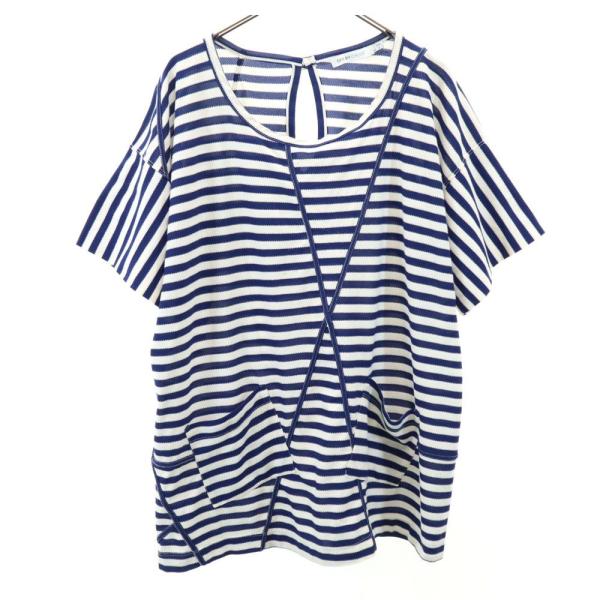 SEE BY CHLOE シーバイクロエ ボーダー柄 半袖 カットソー USA 4 ブルー×ホワイト...