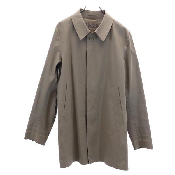 ヘルノ ステンカラーコート 50 茶系 Herno メンズ 古着 中古