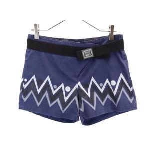 STUSSY ステューシー ショートパンツ S ネイビー系 ロゴ レディース 古着 中古