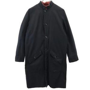 NOUDO ノウド 日本製 ステンカラーコート 黒 裏ハーフボア メンズ 古着 中古