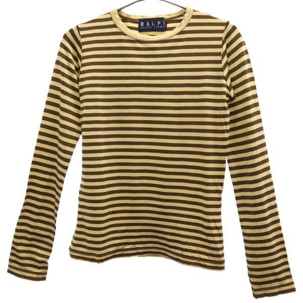RALPH RALPH LAUREN ラルフラルフローレン ボーダー柄 長袖 Tシャツ M ブラウン...