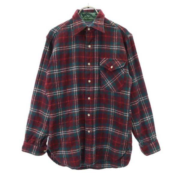 PENDLETON ペンドルトン 70s 80s ウール USA製 ヴィンテージ チェック 長袖 シ...