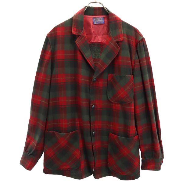 PENDLETON ペンドルトン 60s 70s ヴィンテージ チェック 長袖 ウールジャケット M...