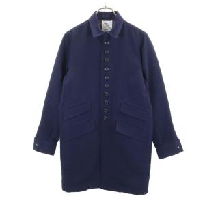 SHAREEF シャリーフ 日本製 ステンカラーコート 1 ネイビー メンズ 古着 中古