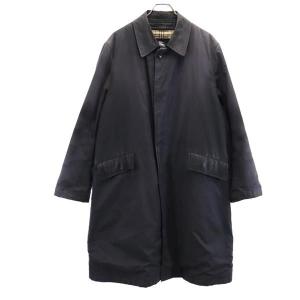 BURBERRY バーバリー 三陽商会 2way ライナー付 ステンカラーコート L ネイビー 日本製 メンズ 古着 中古