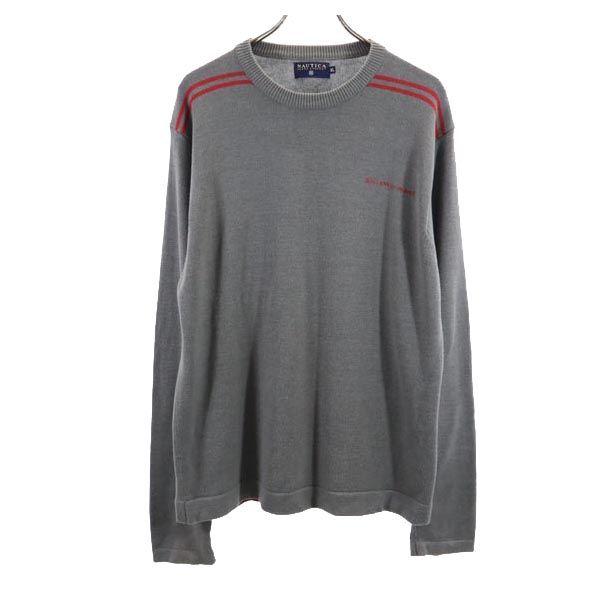 NAUTICA ノーティカ 長袖 セーター XL グレー系 ニット メンズ 古着 中古
