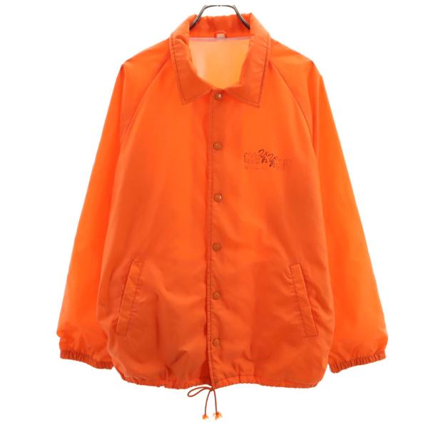 80s 教師びんびん物語 日本製 ナイロン ヴィンテージ プリント コーチジャケット オレンジ メン...