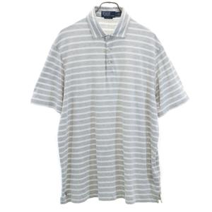 Polo by Ralph Lauren ポロバイラルフローレン ボーダー 半袖 ポロシャツ L グレー系 メンズ 古着 中古