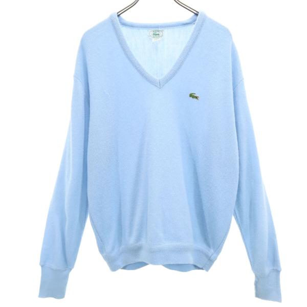 IZOD LACOSTE アイゾットラコステ 90s USA製 オールド 長袖 Vネック アクリル ...