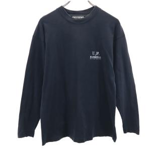 renoma レノマ 90s フランス製 パグバックプリント 長袖 Tシャツ M ブラック ロンT オールド ヴィンテージ メンズ 古着 中古