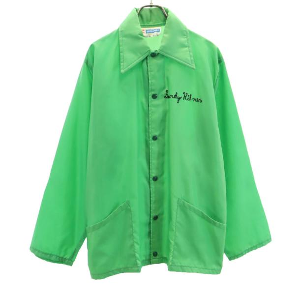 ホロウェイ 80s ヴィンテージ バックプリント コーチジャケット S 黄緑 Holloway メン...