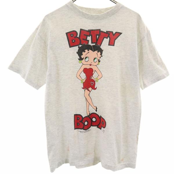 NJ CROCE 80s USA製 ヴィンテージ ベティーブープ 半袖 Tシャツ M ライトグレー ...
