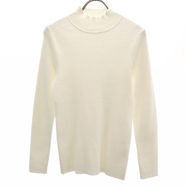 AMERI UNDRESSED アメリ 長袖 モックネック セーター F ホワイト リブニット レデ...