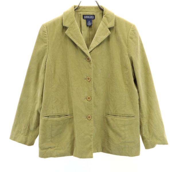 LANDS' END ランズエンド コーデュロイジャケット 10 イエローベージュ レディース 古着...
