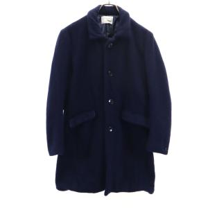 STUDIOUS ステュディオス 日本製 ステンカラーコート 1 ネイビー メンズ 古着 中古