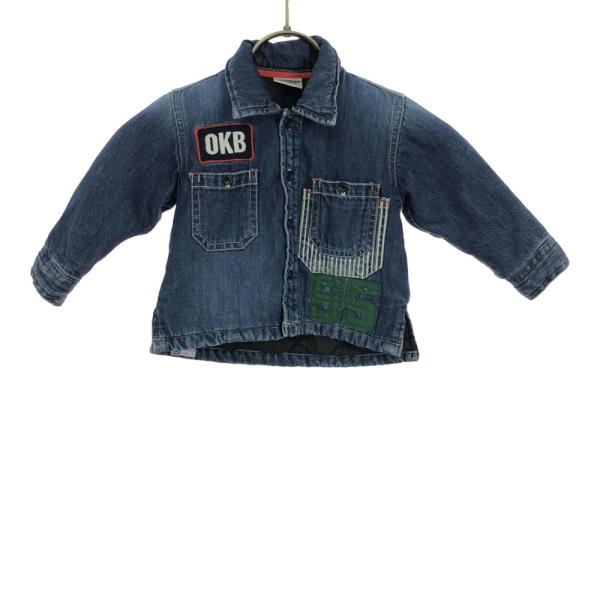 オシュコシュ ワッペン 長袖 デニム 中綿ジャケット 80 OSHKOSH ジージャン キッズ 古着...