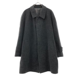 GIANNI VALENTINO ジャンニヴァレンチノ 日本製 ウールブレンド ステンカラーコート M チャコールグレー メンズ 古着 中古