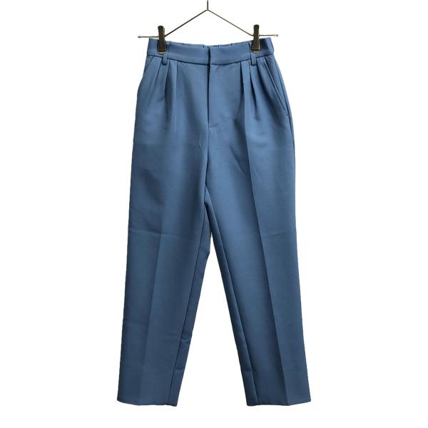 AMERI UNDRESSED アメリ タック テーパードパンツ S ブルー センタープレス レディ...