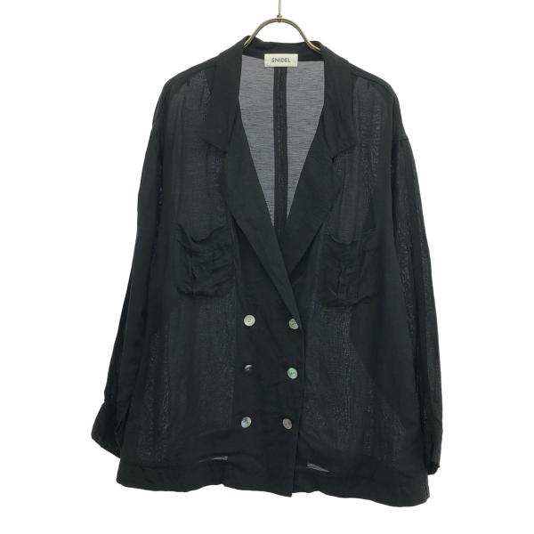 SNIDEL スナイデル 長袖 シアーリネン ワークジャケット ONE SIZE ブラック SWFJ...