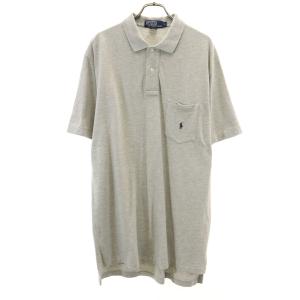 Polo by Ralph Lauren ポロバイラルフローレン 半袖 ポロシャツ L グレー 鹿の子 メンズ 古着 中古