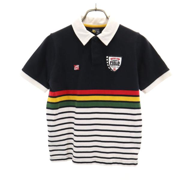 NAUTICA ノーティカ 半袖 ポロシャツ 8/10 黒系 キッズ 古着 中古