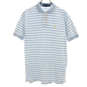POLO RALPH LAUREN ポロラルフローレン ボーダー 半袖 ポロシャツ S/P ブルー系 メンズ 古着 中古