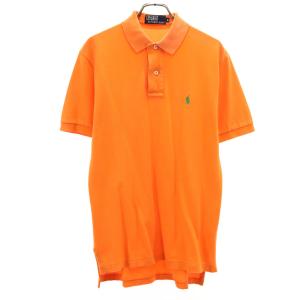 Polo by Ralph Lauren ポロバイラルフローレン 半袖 ポロシャツ S オレンジ 鹿の子 メンズ 古着 中古