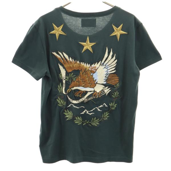 glamb グラム バックイーグル刺繍 半袖 Tシャツ 深緑 レディース 古着 中古