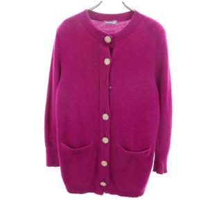 YVES SAINT LAURENT イヴサンローラン 90s オールド 長袖 ニットカーディガン M パープル系 レディース 古着 中古