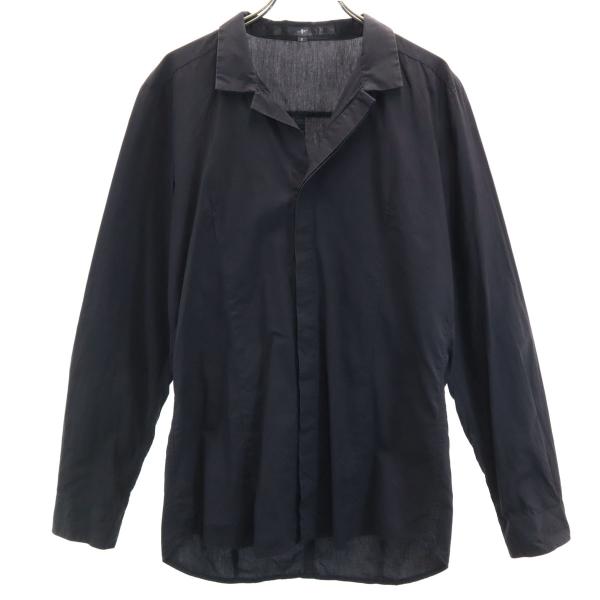 NO ID ノーアイディー 長袖 オープンカラーシャツ 2 ブラック メンズ 古着 中古