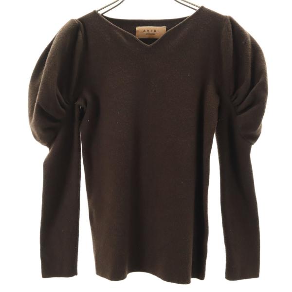 AMERI UNDRESSED アメリ 長袖 パフスリーブ ニット F ブラウン セーター レディー...