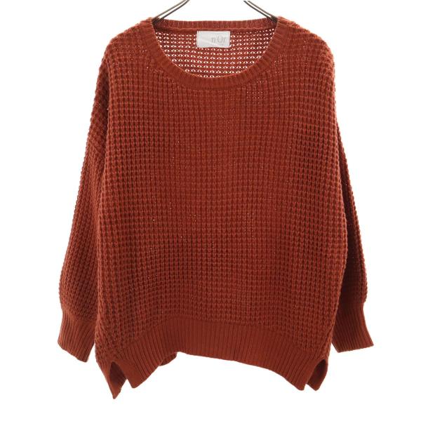 n'Or LABEL ノアールレーベル 長袖 コクーンワッフル ニット F テラコッタ レディース ...
