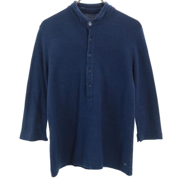45R フォーティーファイブアール 日本製 長袖 ポロシャツ 2 ネイビー 45rpm メンズ 古着...