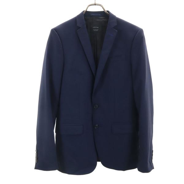 ZARA MAN BASIC ザラマンベーシック スリムフィット テーラードジャケット 46 ネイビ...