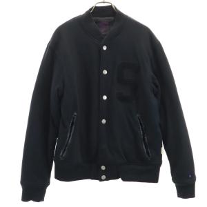 STUSSY ステューシー スウェット スタジャン S ブラック 中綿ジャケット メンズ 古着 中古