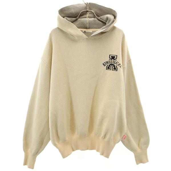 JaVa ジャバ 長袖 ニット パーカー M ベージュ レディース 古着 中古