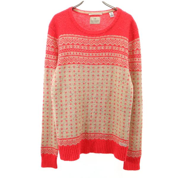 SCOTCH&amp;SODA スコッチアンドソーダ 総柄 長袖 セーター M ベージュ ニット レディース...