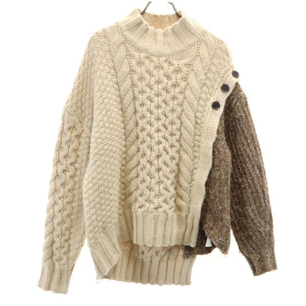 Lily Brown リリーブラウン 長袖 ハーフケーブル セーター F 生成り ニット レディース...