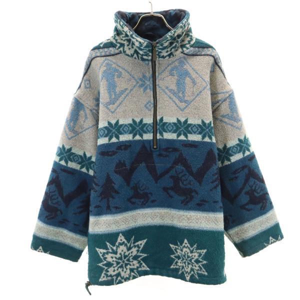 L.L.Bean エルエルビーン 80s 90s オールド ノルディック柄 ハーフジップ フリースジ...