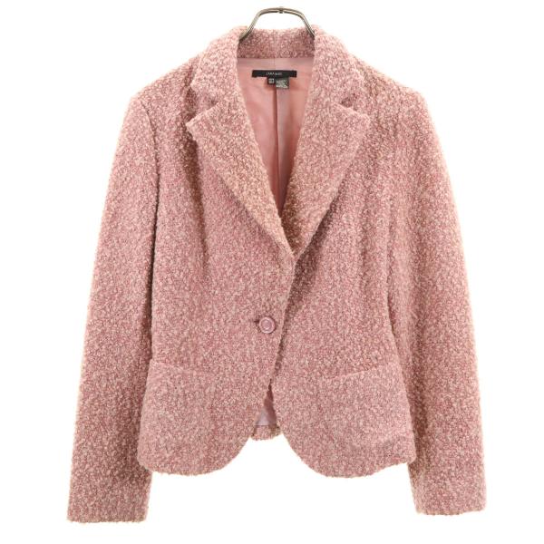 ZARA BASIC ザラベーシック ブークレ テーラードジャケット USA6 ピンク系 レディース...