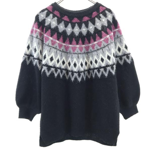 FREAK'S STORE フリークスストア ウールブレンド ノルディック柄 長袖 セーター F 黒...