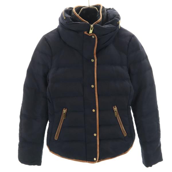 ZARA BASIC ザラベーシック ダウンジャケット S ネイビー レディース 古着 中古