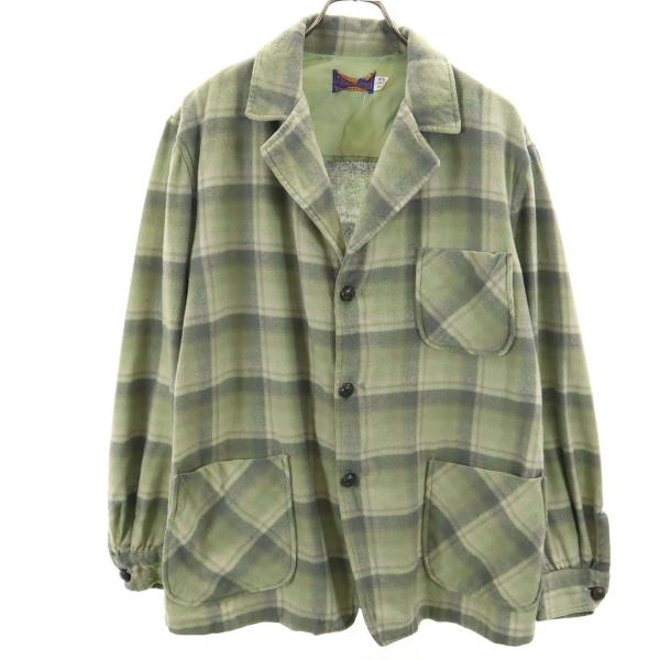 PENDLETON ペンドルトン 70s USA製 ヴィンテージ チェック柄 ジャケット L モスグ...