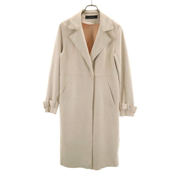 ZARA BASIC ザラベーシック スエード ロングコート XS ベージュ系 レディース 古着 中...