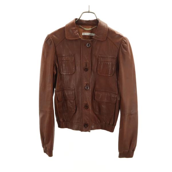SEE BY CHLOE シーバイクロエ 羊革 レザージャケット 46 ブラウン レディース 古着 ...