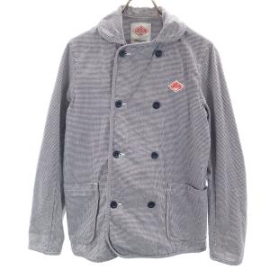 Danton ダントン 日本製 ハウンドトゥース柄 ダブルブレスト ジャケット 40 ホワイト 千鳥格子 メンズ 古着 中古