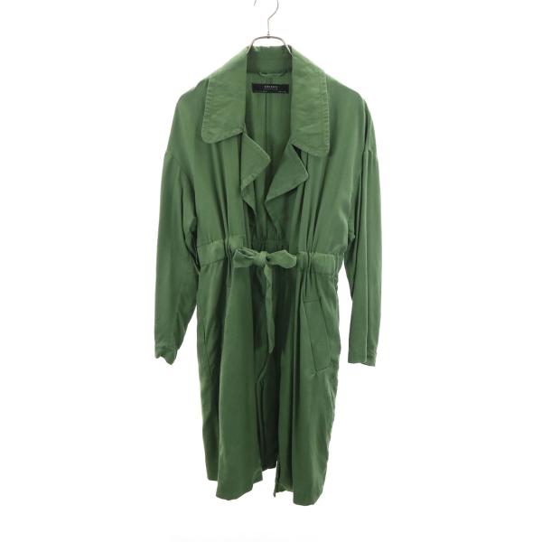 ZARA BASIC ザラベーシック スプリングコート S グリーン レディース 古着 中古