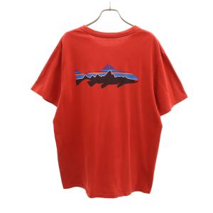 patagonia パタゴニア バックプリント フィッツロイトラウト 半袖 Tシャツ M レッド 51808SP15 アウトドア メンズ 古着 中古