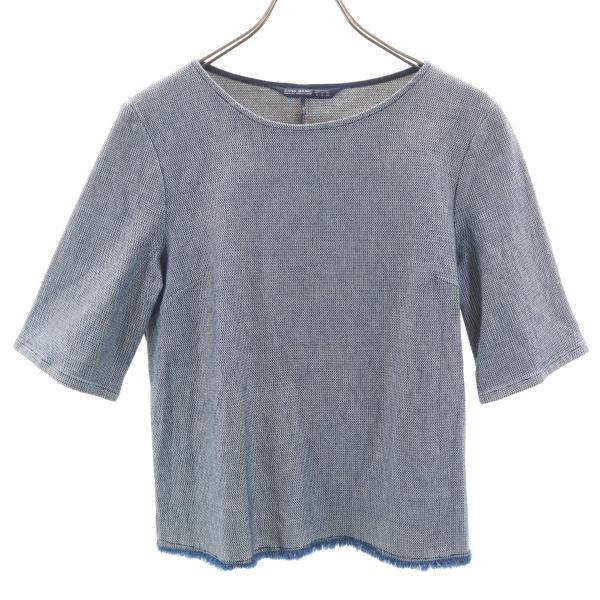 ZARA BASIC ザラベーシック 半袖 Tシャツ M ネイビー レディース 古着 中古