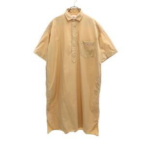 Danton ダントン 日本製 半袖 シャツワンピース 36 ベージュ レディース 古着 中古